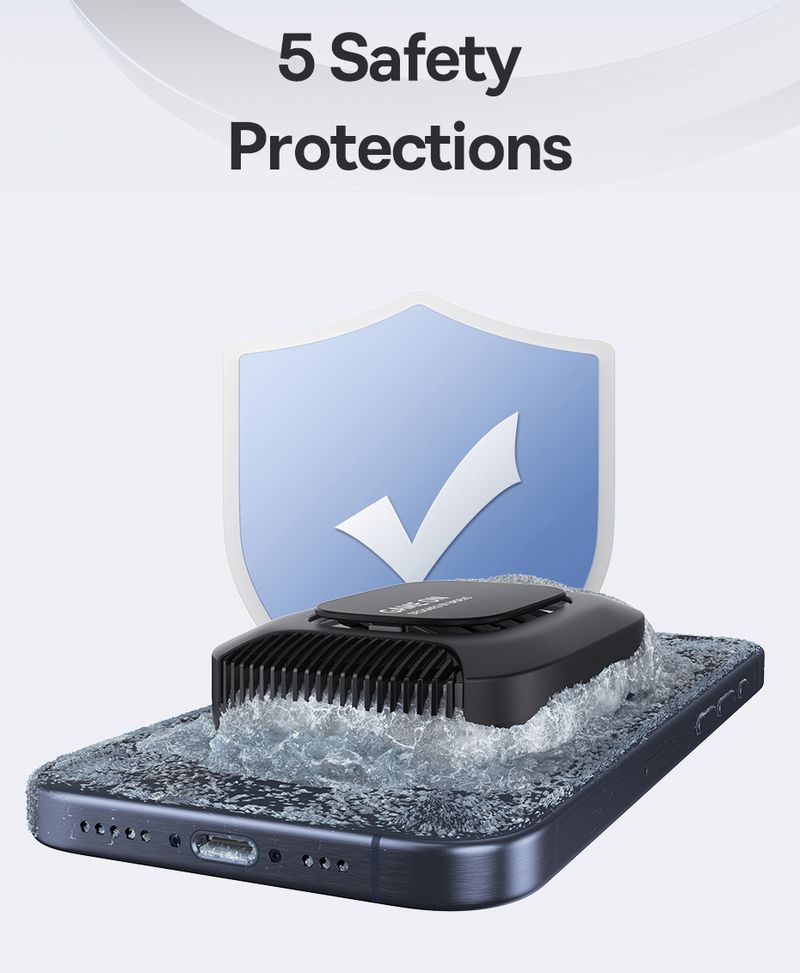 Baseus 2-in-1 Magnetic Cooler With Stand RGB Light Cooling Fan Radiator For IPhone 17 Air 16 Mobile Phone Holder Heat_voghion.com