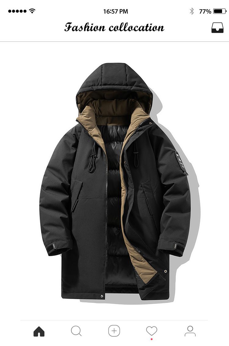 Pufferjacke mit Kapuze für den Winter für Herren – Verdickter, warmer Mantel mit Reißverschluss vorne und Seitentaschen, locker sitzende, lässige Oberbekleidung für Teenager und junge Erwachsene_voghion.com