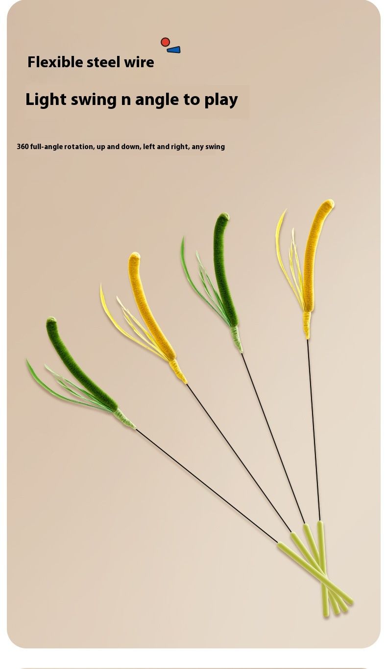Sound Cat Bell Style with Feather Puzzle Teasing Stick Toy_voghion.com