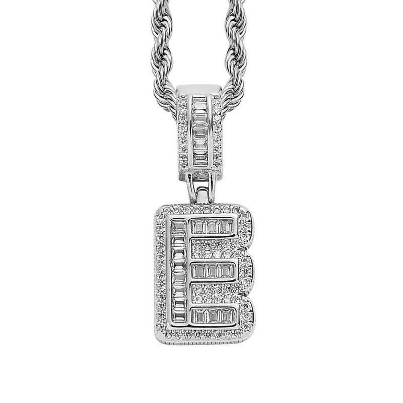 Collana hip hop rock sugar square zirconio ciondolo lettera inglese moda hip hop uomo e donna lettera collana personalità alla moda_voghion.com