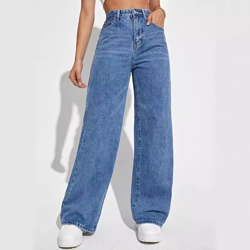 Vêtements pour femmes nouveaux jeans droits pour femmes amples confortables décontractés polyvalents_voghion.com