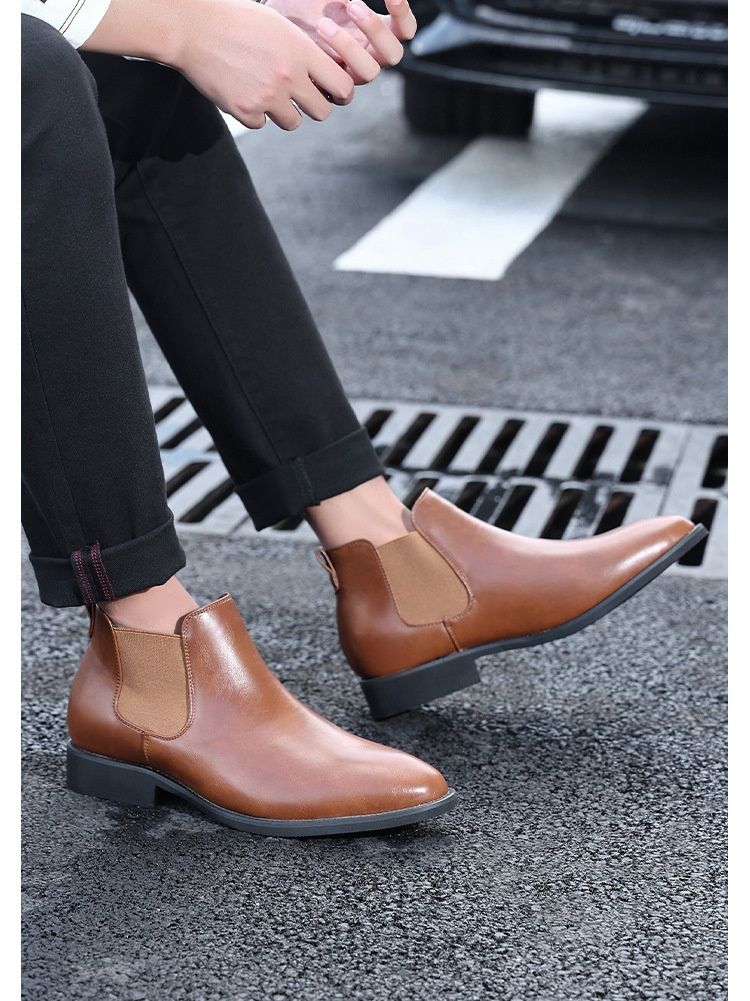 Voyage 25870 Stivali da uomo in pelle Martin a punta retrò britannici di grandi dimensioni, spedizione gratuita_voghion.com