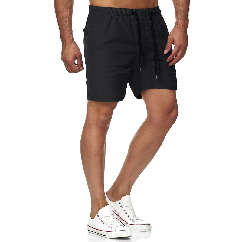 2024 Frühjahr/Sommer 5/4 Schnelltrocknende dünne einfarbige Strandhose Sport- und Fitness-Shorts für Herren_voghion.com