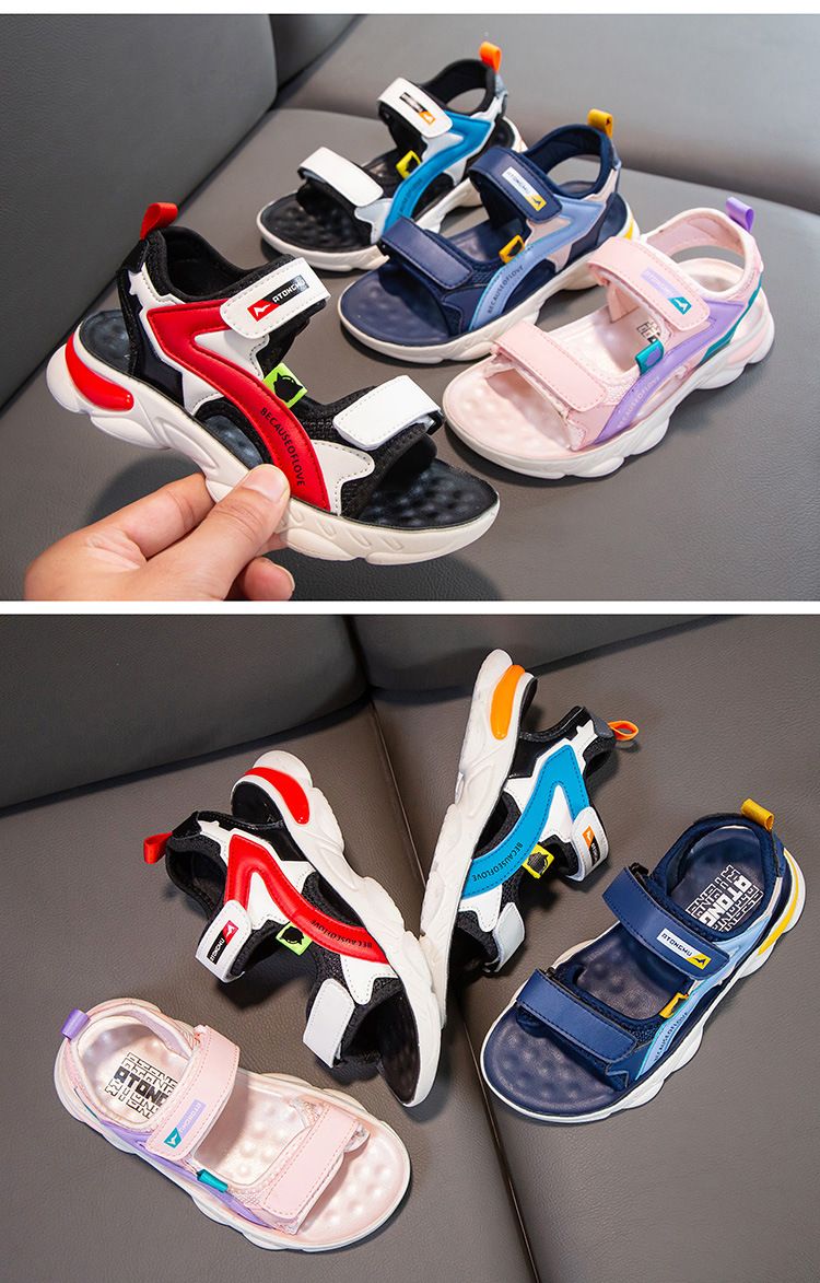 Mother Kids Summer Open Toe Polyurethane Soft Soled Student Sports Sandals Korean Version Boys And Girls Beach Shoes Trend_voghion.com