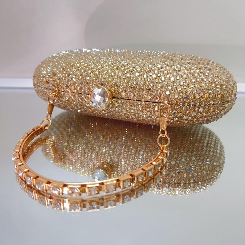 Borsa da sera elegante e alla moda, piccola pochette da donna con strass lucidi, verde, nuova, tempestata di diamanti_voghion.com