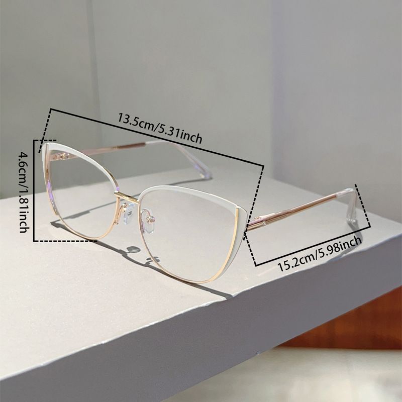 Nuovi occhiali anti luce blu con molla in metallo e montatura a occhio di gatto, semplici e versatili, lenti piatte senza gradi_voghion.com