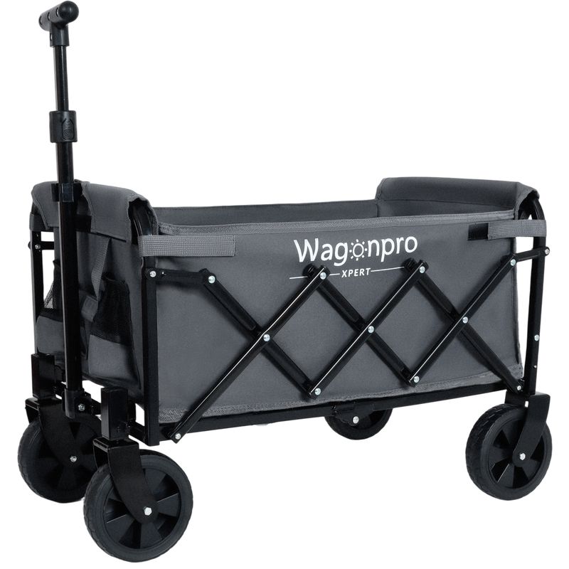 Expandable Dual-Layer Utility Wagon With 100% Extra Space - 225lbs Grocery Cart For Camping, Shopping, Sports, Gardening, Fishing, Gray_voghion.com