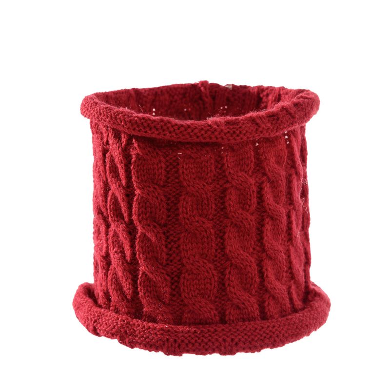 Baby clothing wool monochrome twist warm children's hat scarf gloves two or three sets_voghion.com