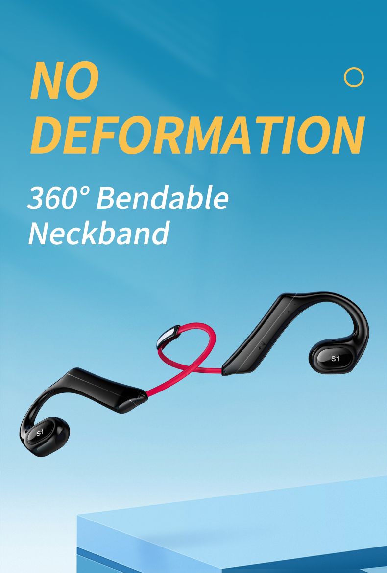 Wireless Air Conduction Headphones Blue Tooth V5.3 Open Ear Sports Earphones With Noise Cancellation Mic_voghion.com