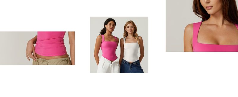 Canotta da donna, stile hot girl, canotta alla moda, stile autunnale, con colletto quadrato, in seta di latte_voghion.com