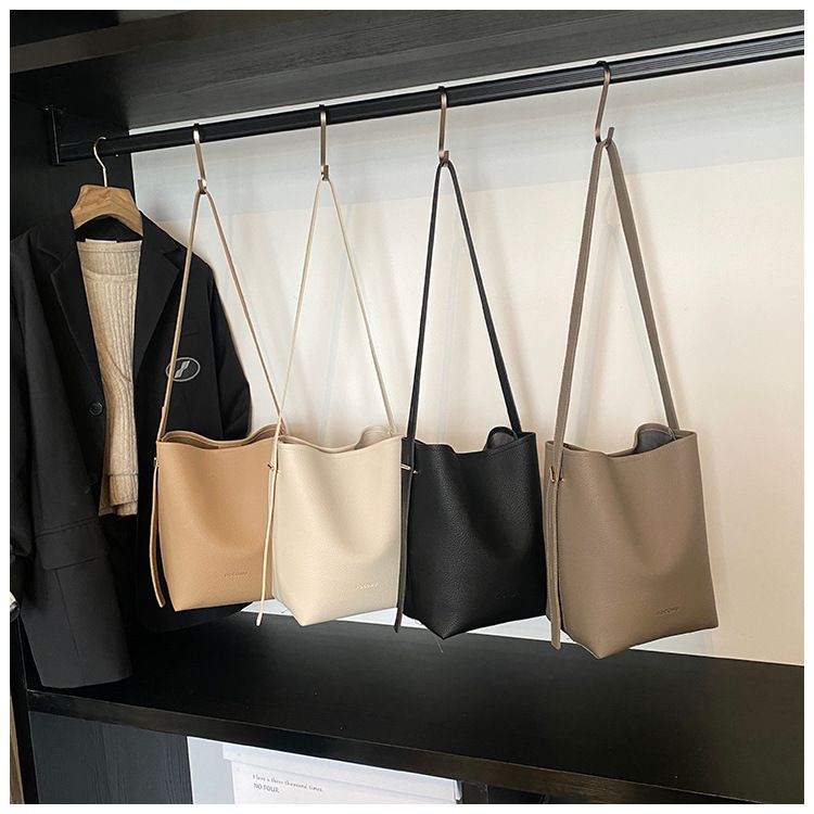 Women's Bucket Bag Women's Bag Crossbody Bag Design Child Mother Bucket Bag Lychee Grain Material Soft Tote Bag_voghion.com
