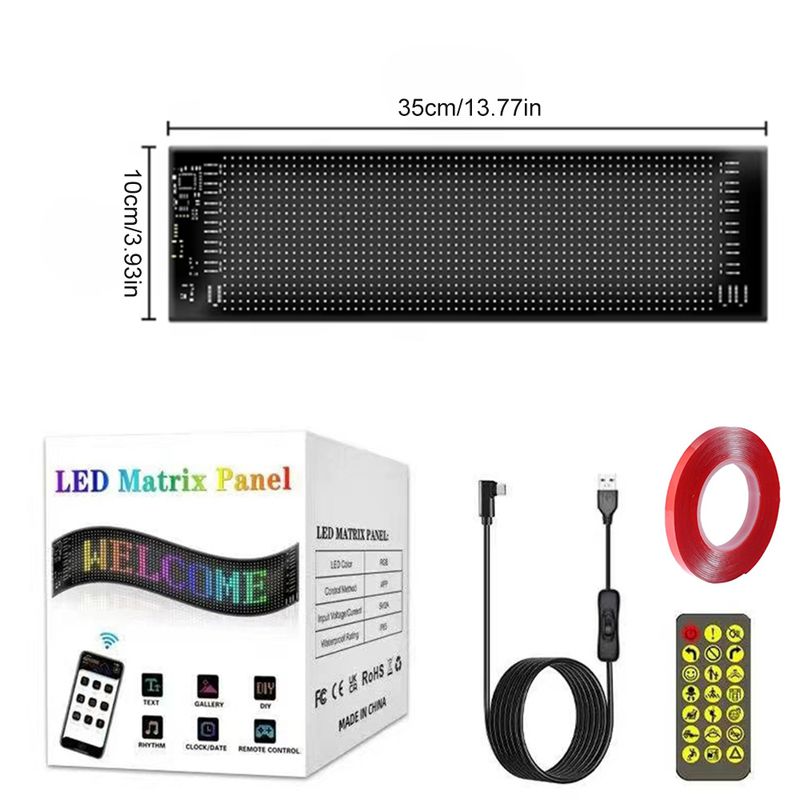 Dynamisches Devil's Eye LKW-Windschutzscheiben-Scrolling-Werbung Autoschild RGB DIY App-Steuerung LED-Panel Flexibles Displaylicht_voghion.com