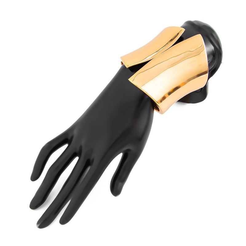 Fashion Accessories Exaggerated Irregular Smooth Surface Bracelet Personalized Metallic Bracelet Set Wide Version Bracelet_voghion.com