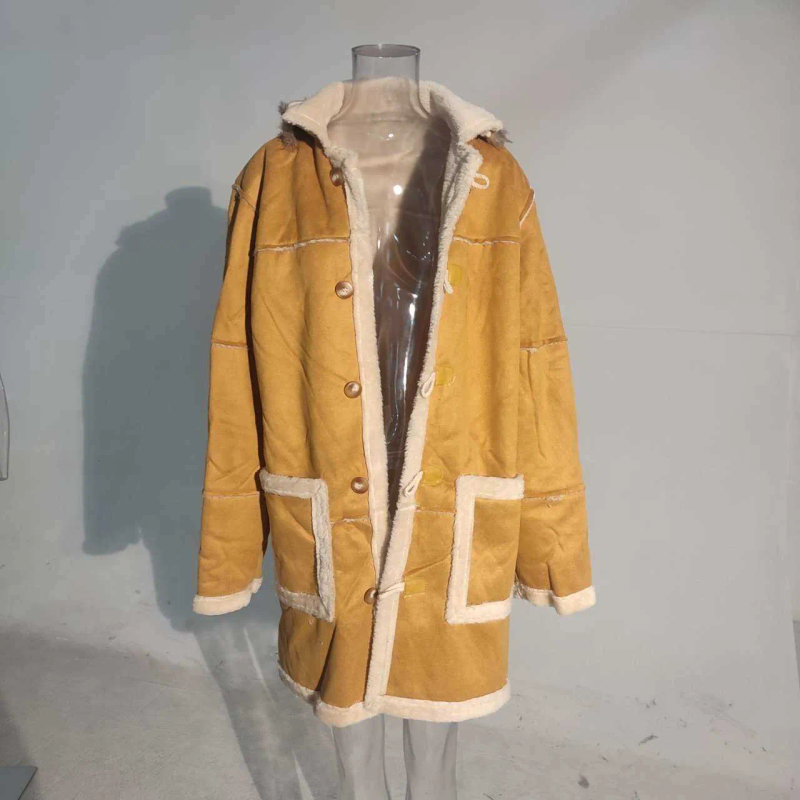 PFHQ Ullfoder för herr Huvjackor i fuskpäls Tjocka Trendiga 2022 Vinter Elegant Tough Guy Mode Casual Shearling_voghion.com