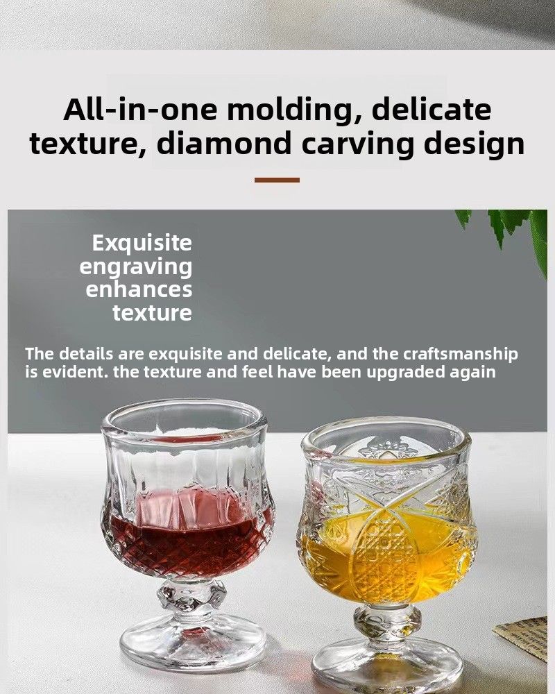 Mini tazza in vetro intagliato alto in stile Ins, monodose per uso domestico, tazza per liquori_voghion.com