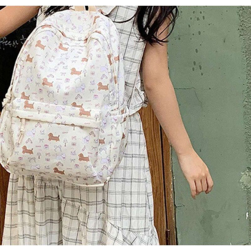 Girls With Floral Pattern, Multifunctional Shoulder Bag For Middle School And College Students, Backpacks_voghion.com