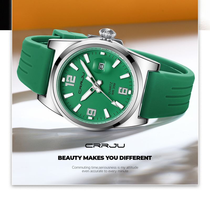 Runde Kalenderuhr für Herren und Damen mit wasserdichtem Silikonarmband, minimalistisches Design, Uhr im Freizeit- und Business-Stil_voghion.com