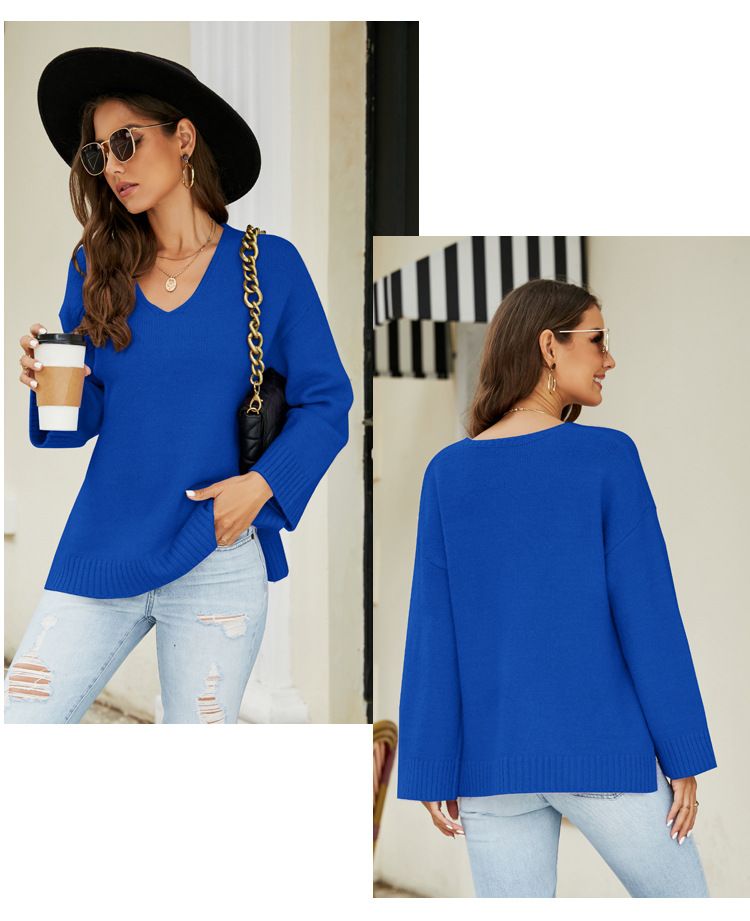 Abbigliamento da donna primaverile ed estivo, cappotto sottile lavorato a maglia casual con maniche a spalla, cardigan lavorato a maglia con scollo a V color fosforo_voghion.com