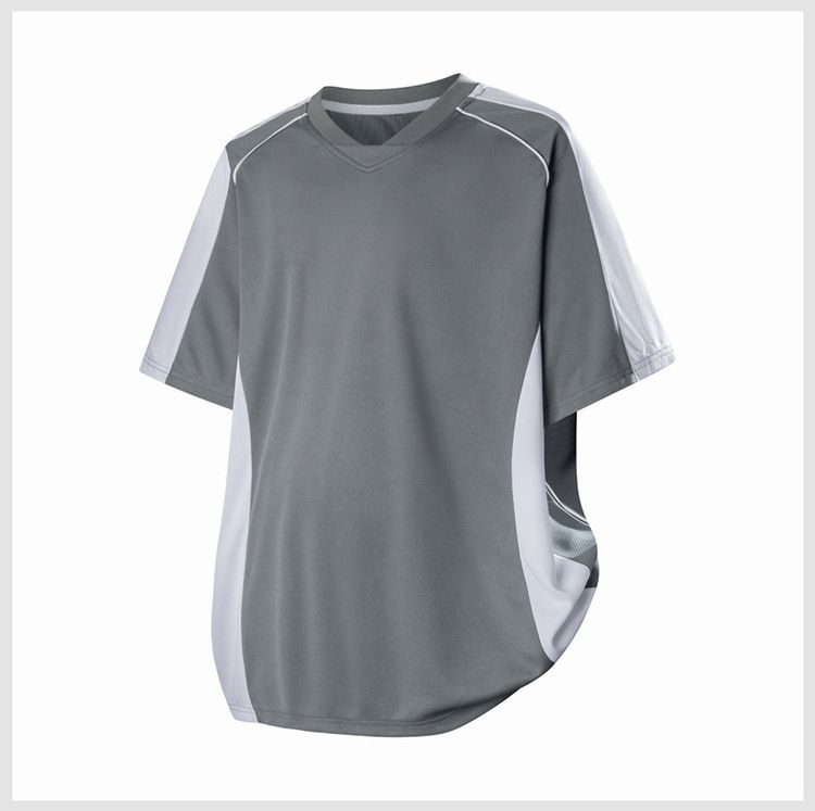 Roupas masculinas, uniforme de basquete de verão, camiseta esportiva casual, manga de cinco pontos, design versátil, emendas, cor contrastante, manga curta_voghion.com