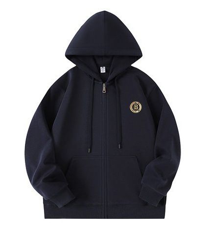 Unisex Oversized Zip-Up Hoodie – Embroidered Letter Patch & Streetwear Style_voghion.com