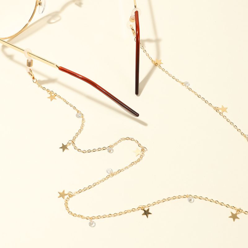 New Mask Fashionable Rhinestone Five-Pointed Star Accessory Glasses Chain Simple Versatile_voghion.com