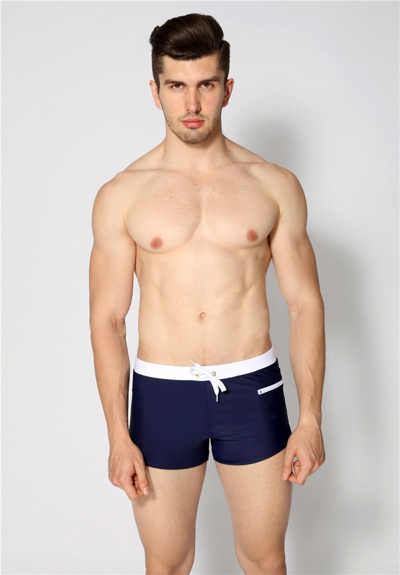 Calção de banho masculino de secagem rápida com bolsos frontais - Proteção solar FPS 50+ para praia e piscina (calção de banho com 12,7 cm de comprimento interno, preto/azul/azul-marinho)_voghion.com
