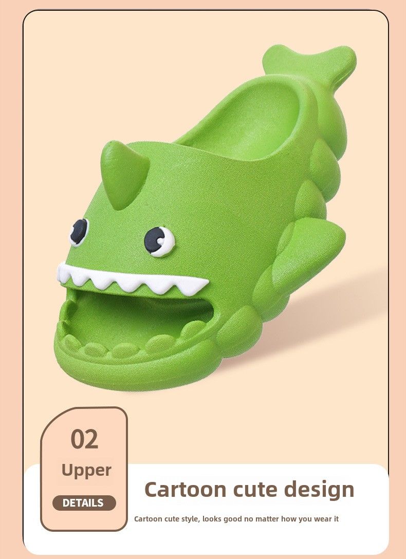 Shark children's slippers summer boy cartoon cute non-slip household bathroom bath boys girls cool slippers big children's shoes_voghion.com