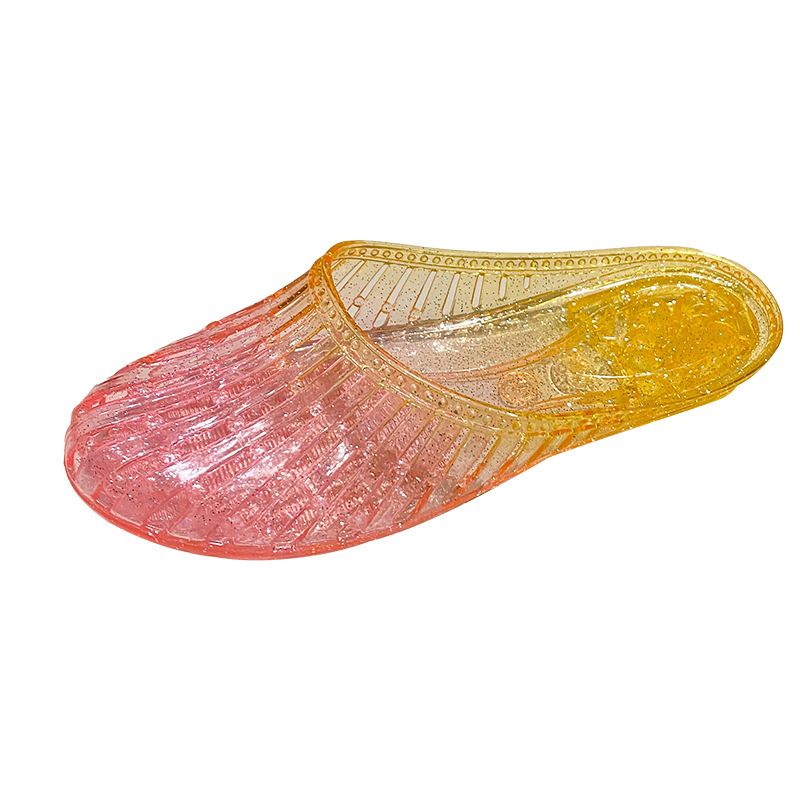 Crystal Transparent Versatile Closed-Toe Slippers For Women, Outdoor Non-Slip Soft Trendy New Bathroom Sandals_voghion.com