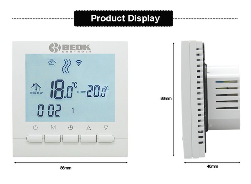 BEOK BOT-313WIFI Θερμοστάτης Θέρμανσης Λέβητα Αερίου Έξυπνος Ρυθμιστής Θερμοκρασίας Wifi για Λέβητες Λειτουργεί με την Alexa Google Home_voghion.com