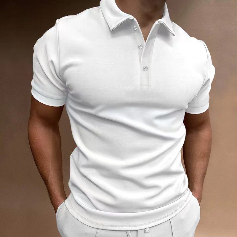 001 2023 Cross-Border Spring Summer New Foreign Trade European And American Men's Polo Shirt Short Sleeve Button_voghion.com