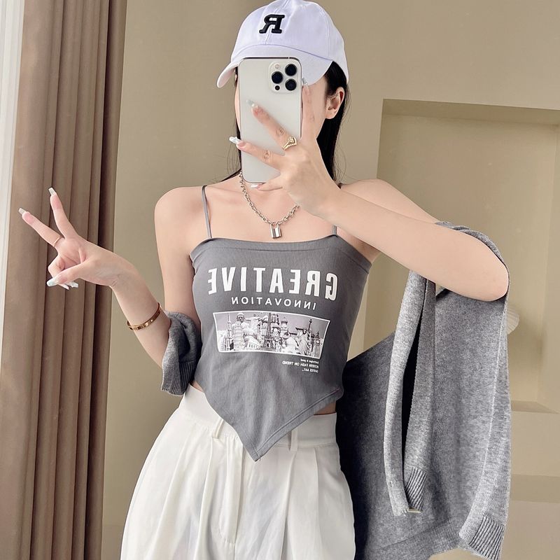 Irregular camisole, beautiful back, cushion, integrated vest, anti glare, breathable base, seamless inner layer, chest_voghion.com