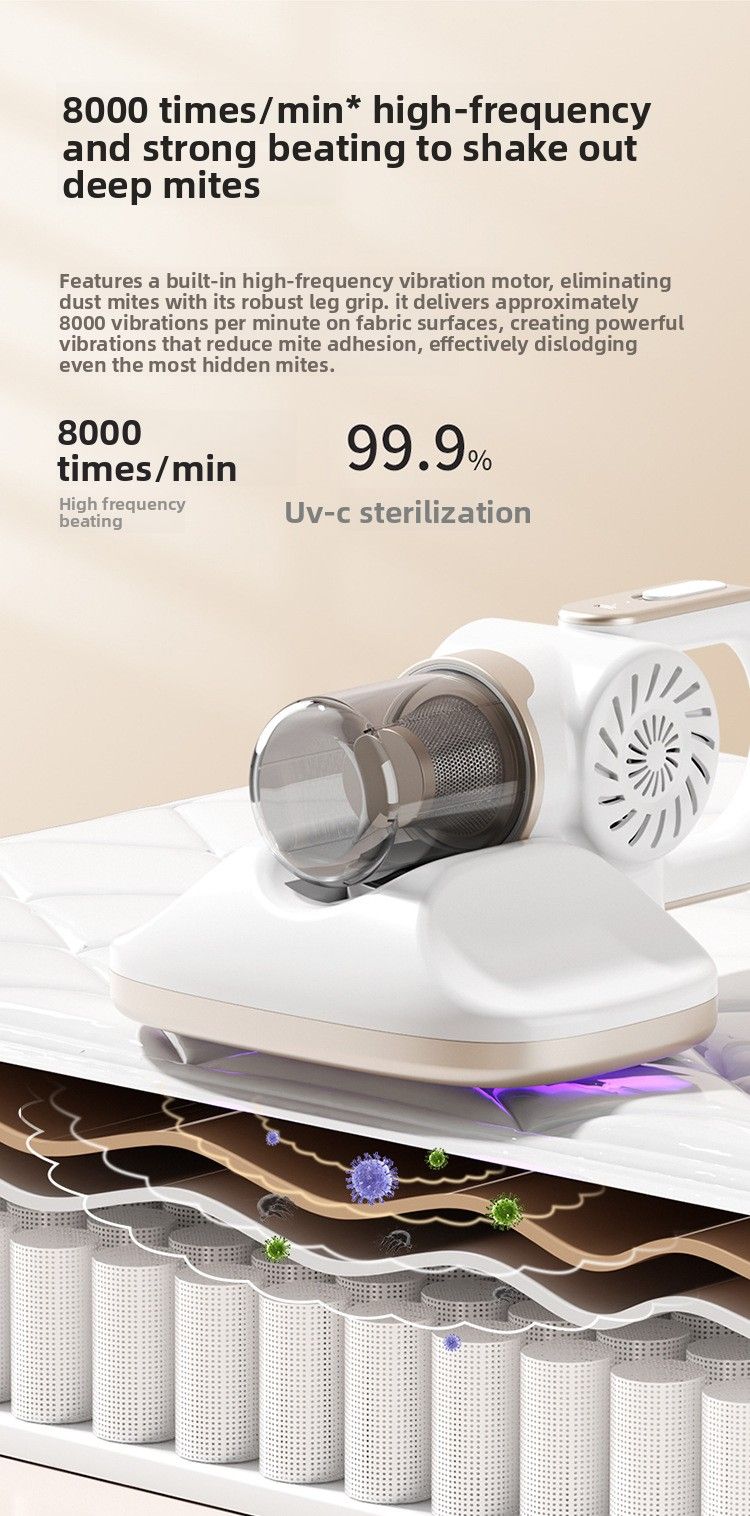 Mijtverwijderaar, stofzuiger, bed voor thuis, ultraviolette sterilisator, stofzuig- en dweilmachine, draadloze draagbare verbergingsverwijderaar_voghion.com