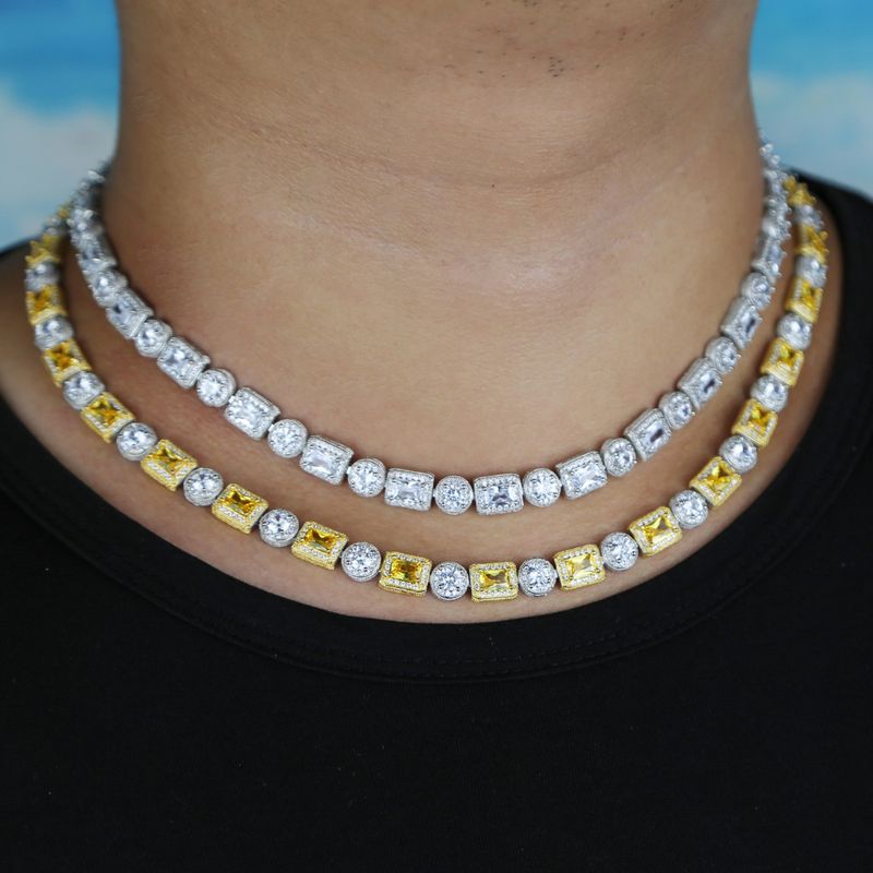 8mm ronde rechthoekige zirkoon ketting hiphop modetrend koppel ketting_voghion.com