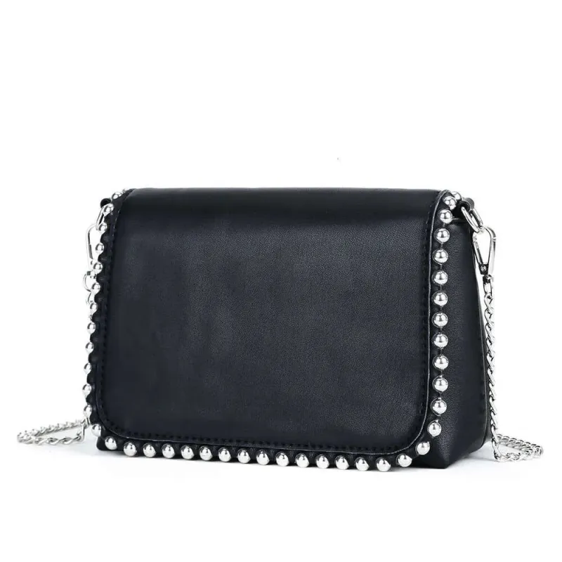 Borsa da donna di alta qualità con tracolla a catena quadrata piccola con perline e fibbia magnetica, 2025_voghion.com