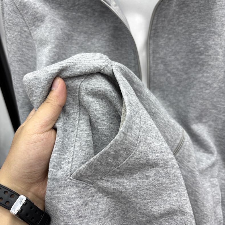 Herren-Reißverschlussjacke aus hochwertigem Baumwoll-Mix – Atmungsaktive Sportbekleidung mit entspannter Passform und geripptem Saum (Hellgrau/Marineblau/Schwarz/Anthrazit/Dunkelblau)_voghion.com