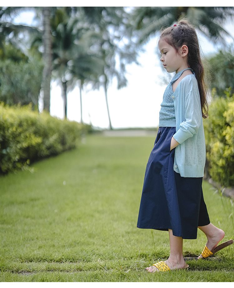 "Breathable Knit Cardigan For Girls – Lightweight Summer Cover-Up With Hollow Design & UV Protection"_voghion.com