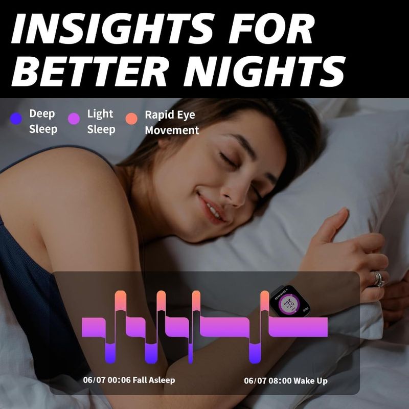 Smart Watch Beantworten von Anrufen für Männer und Frauen 1,96 Fitness-Tracker Uhr Herzfrequenz Schrittzähler Schlaf-Tracker Blutsauerstoff 120+_voghion.com