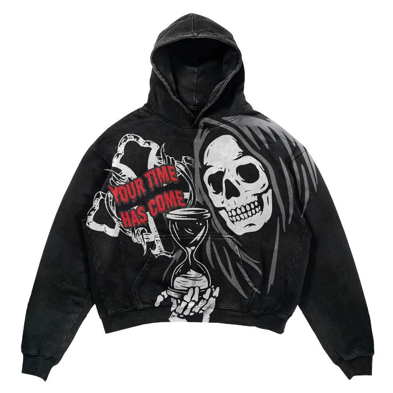 Herrenbekleidung Y2k Mode Herbst und Winter Bedruckter, gewaschener, abgenutzter Pullover mit langen Ärmeln für Männer und Frauen_voghion.com