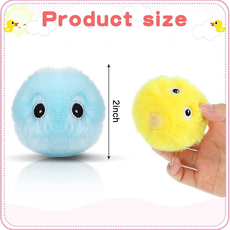 Juguete de entretenimiento chirriante para mascotas, pelota de peluche con gravedad de menta para gatos, chirriador de pájaro, rana, insecto y sonido_voghion.com