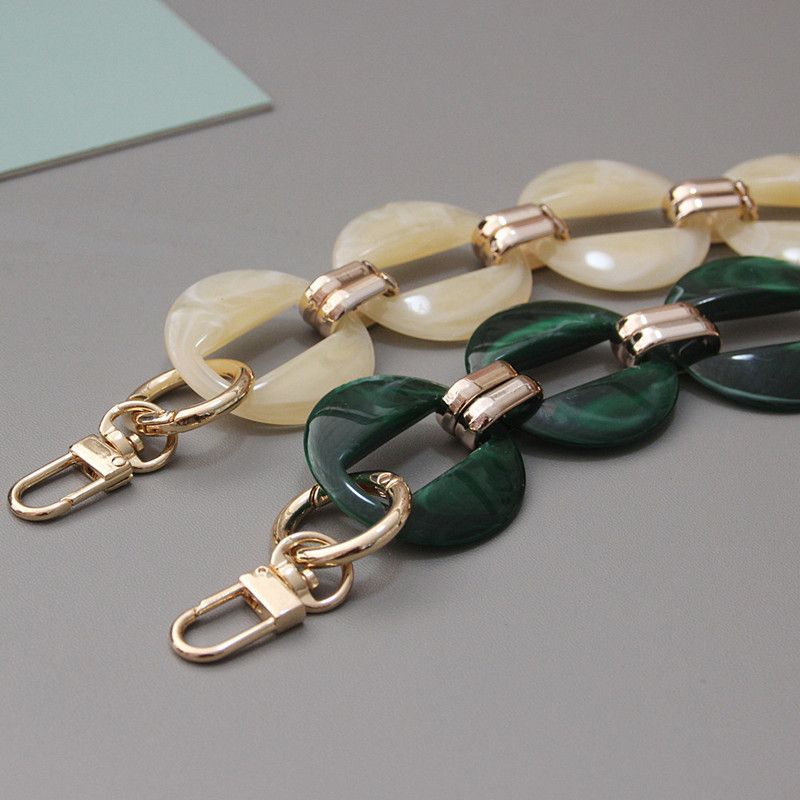Vintage Bunte Acrylharz Farbblock Handgemachte Abnehmbare Dicke Damentasche Dekorationskette_voghion.com