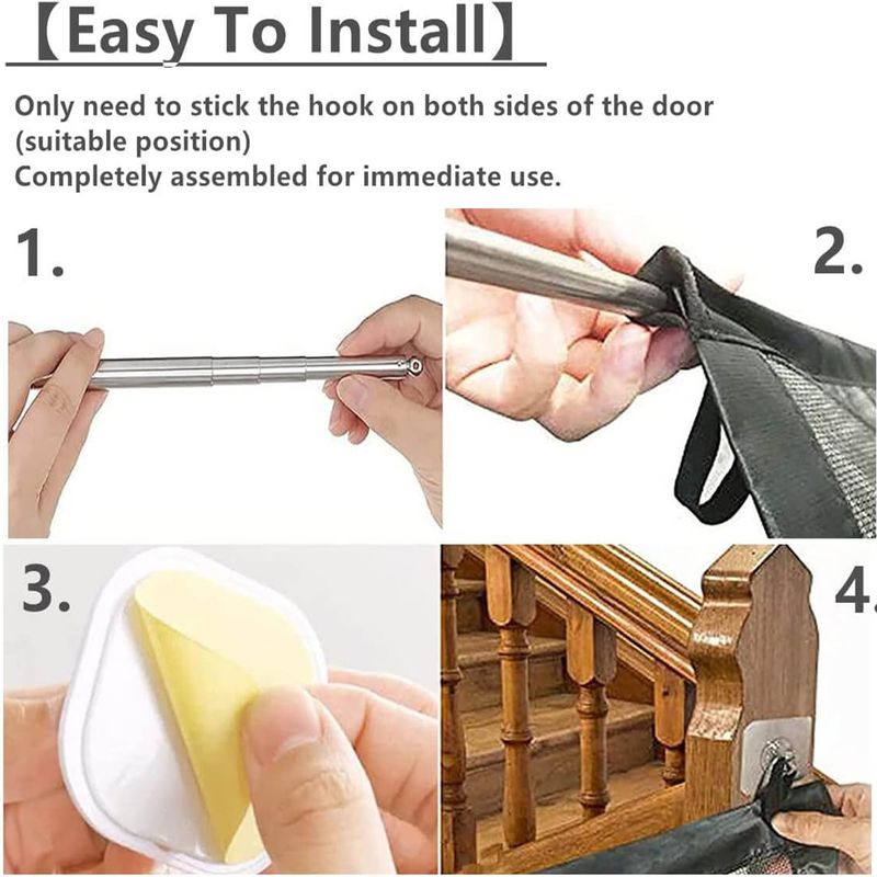 Curtains Anti Dog Gate Safety Fence Folding Living Room Blocking Net_voghion.com