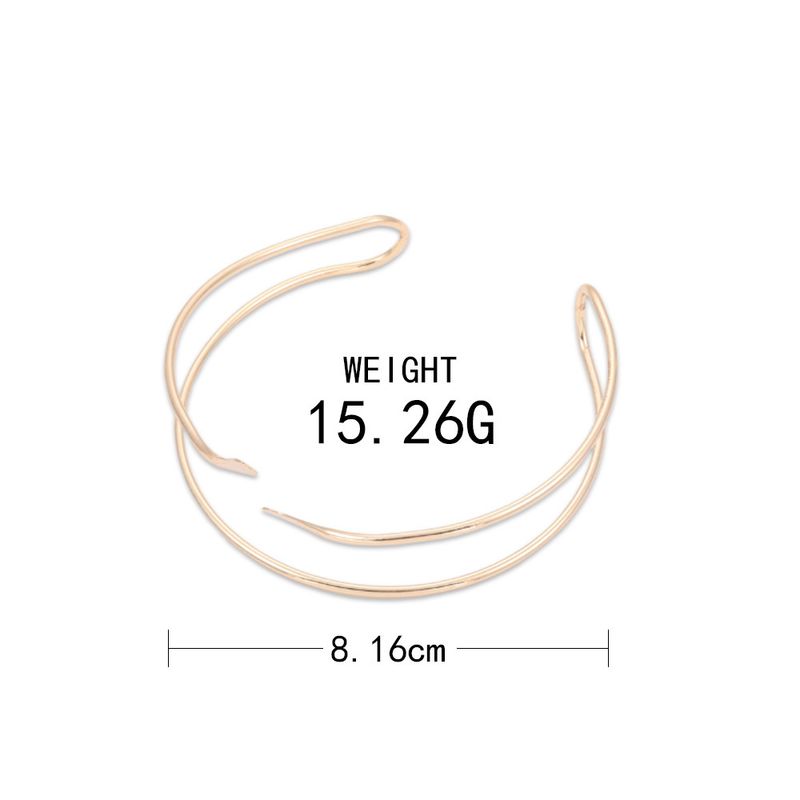 Hot Selling Simple Personalized Open Gold Metal Arm Bracelet Hand Accessory_voghion.com