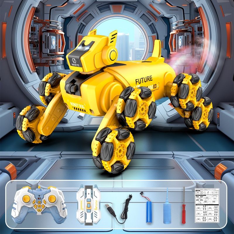 Acht wielen stunt gebaar detectie spray drift klimmen vervorming elektrische afstandsbediening robot hond_voghion.com