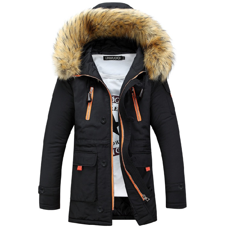 New Winter Medium Length Hooded With Thickened And Warm Men's Cotton Jacket_voghion.com