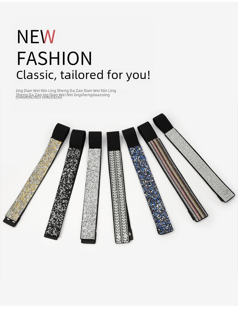 Cintura elastica con strass intarsiati e diamanti a tutto tondo, alla moda, da donna, con coprivita in cristallo, con diamanti scintillanti_voghion.com