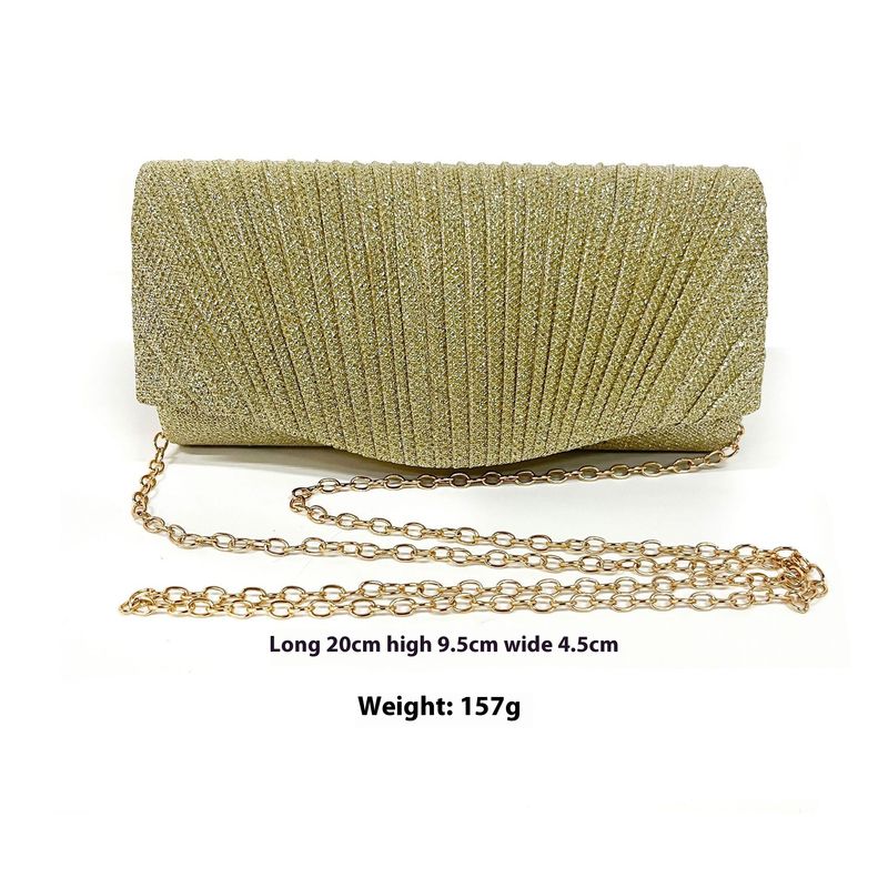 Andralyn Borsa da Cena a Pieghe Lucida da Donna con Tracolla a Catena Staccabile Borsa per Matrimonio, Fidanzamento, Appuntamento, Festa, Abito Formale per Donna_voghion.com