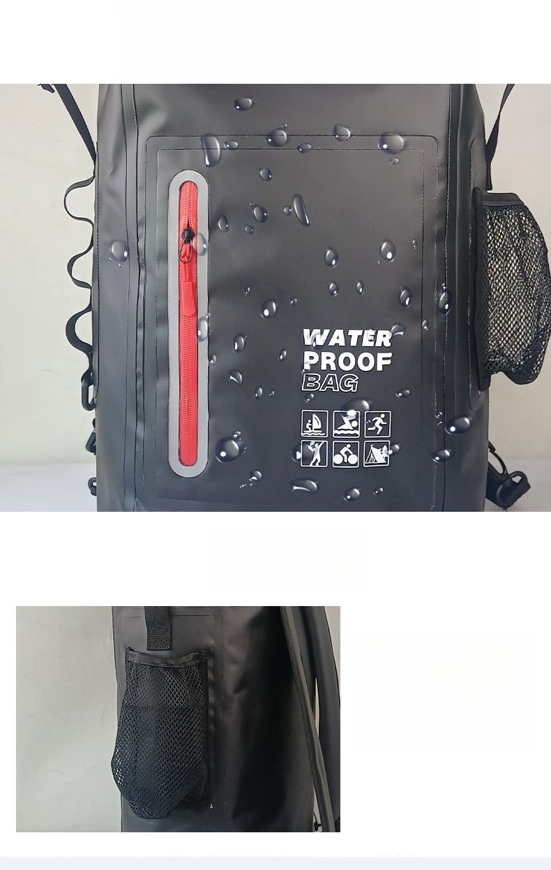 Zaino in PVC con strisce riflettenti, borsa a secchiello impermeabile per forniture per esterni_voghion.com