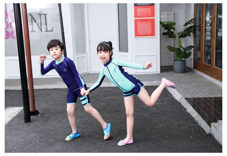 Ropa familiar Traje de baño familiar CuHK pantalones de manga larga para niños traje de neopreno para parejas niños y niñas protector solar separado ropa de medusas de secado rápido_voghion.com