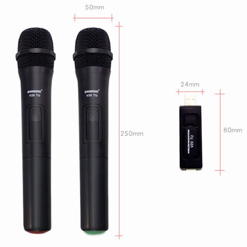 Zansong UHF USB 3,5 mm brezžični mikrofon megafon ročni mikrofon s sprejemnikom za karaoke govorni zvočnik V20_voghion.com