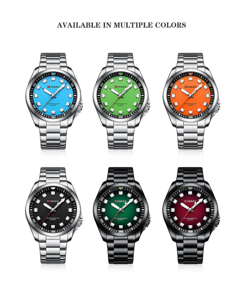 Montre homme CURREN 8451, étanche, bracelet en acier, montre à quartz pour homme, montre d'affaires pour homme_voghion.com